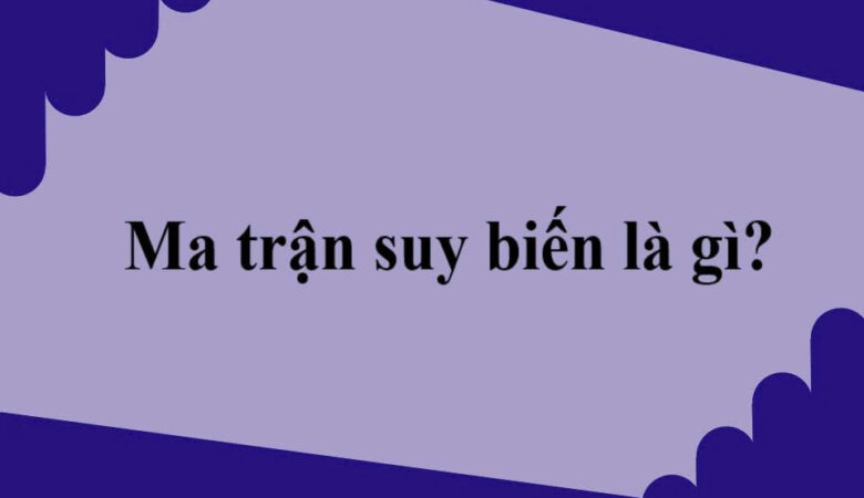 Ma trận suy biến là gì?